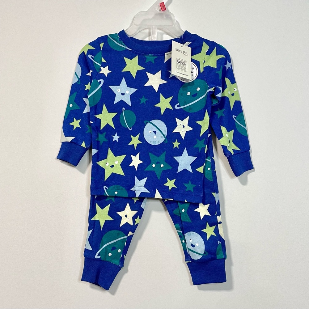 🔵3/$25 NEW George Stars & Planets Pyjama Set (size 6-12M, 12-18M, 18-24M & 2T)